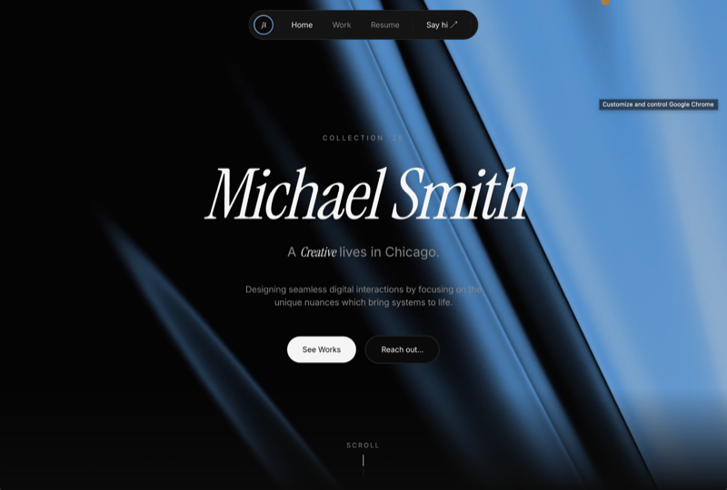 Dark Portfolio Hero &mdash; Portfolio website build-prompt