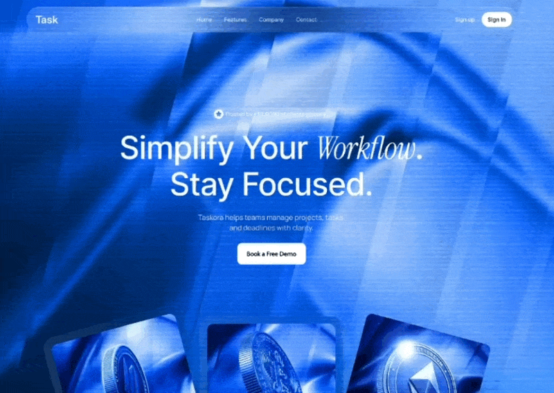 Taskora SaaS Hero &mdash; SaaS website build-prompt