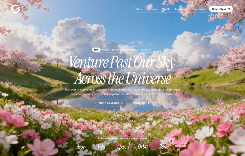 Space Voyage &mdash; Landing Page website build-prompt