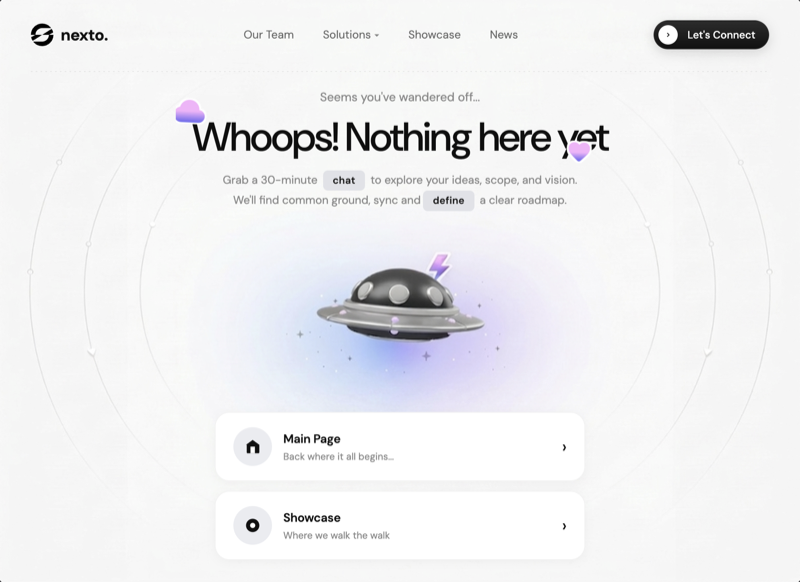 Nexto 404 &mdash; Misc website build-prompt
