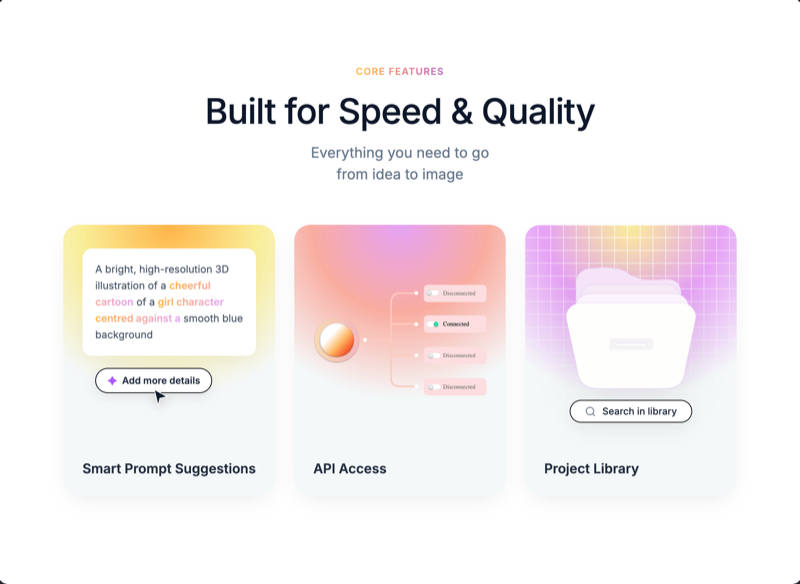AI Image Generator UI &mdash; AI website build-prompt