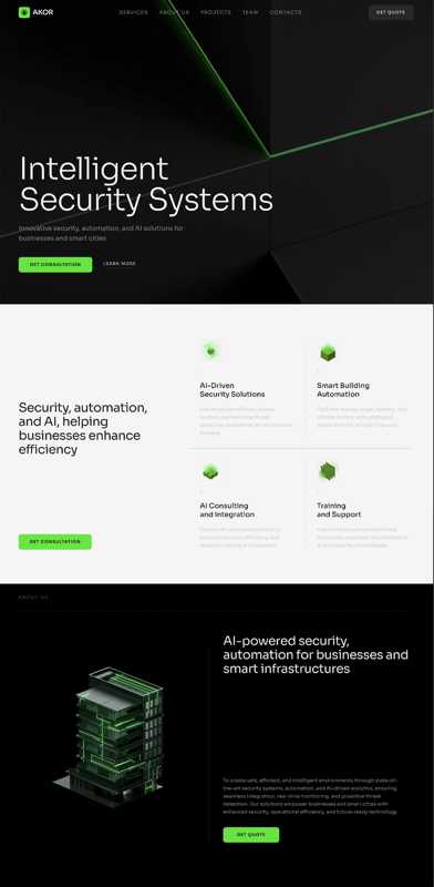 AKOR Security &mdash; Landing Page website build-prompt
