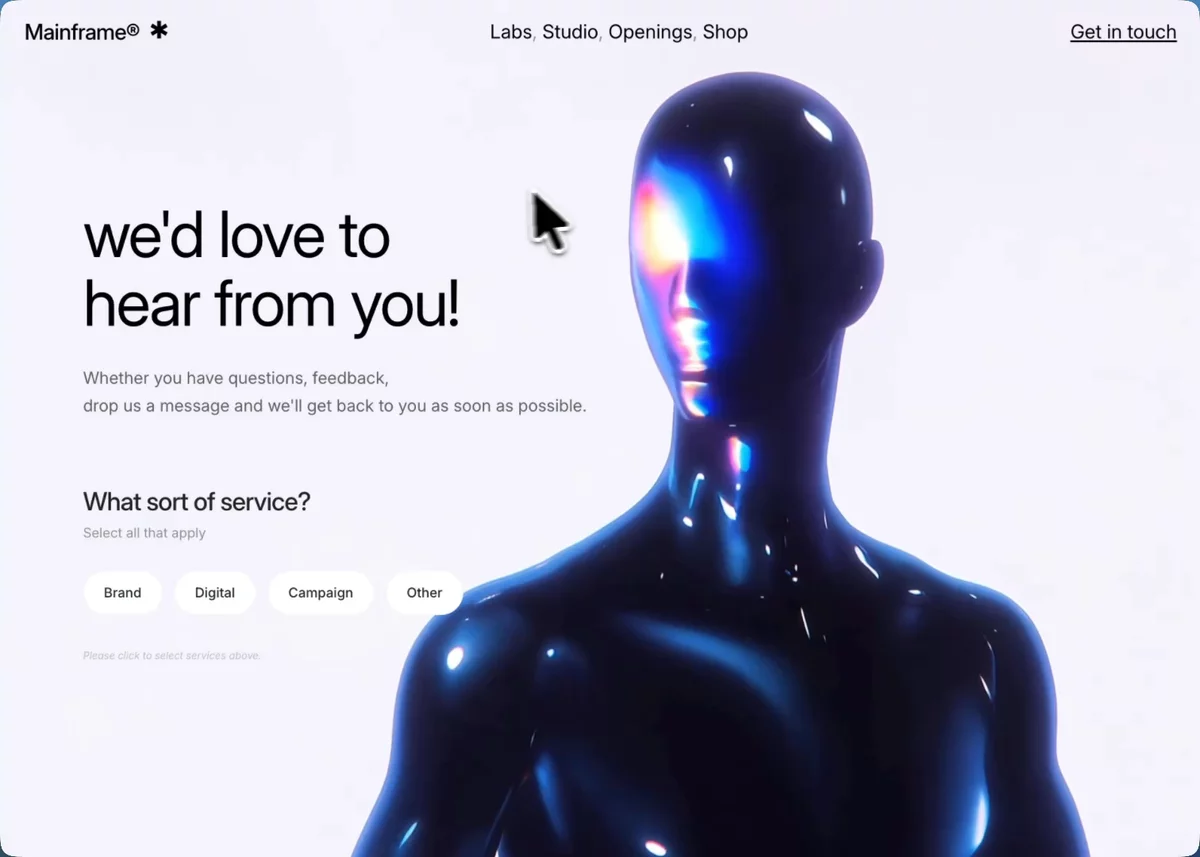 Contact Cybernetic &mdash; Hero Section website build-prompt
