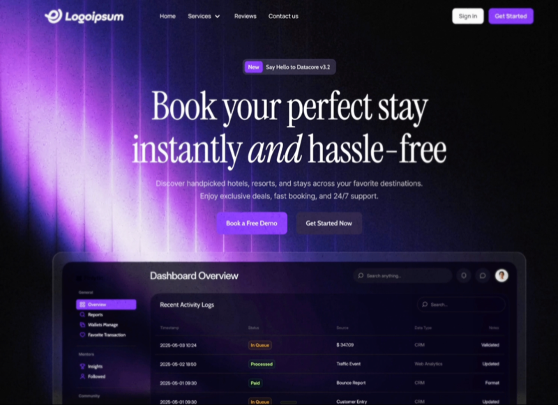 Datacore Booking &mdash; SaaS website build-prompt