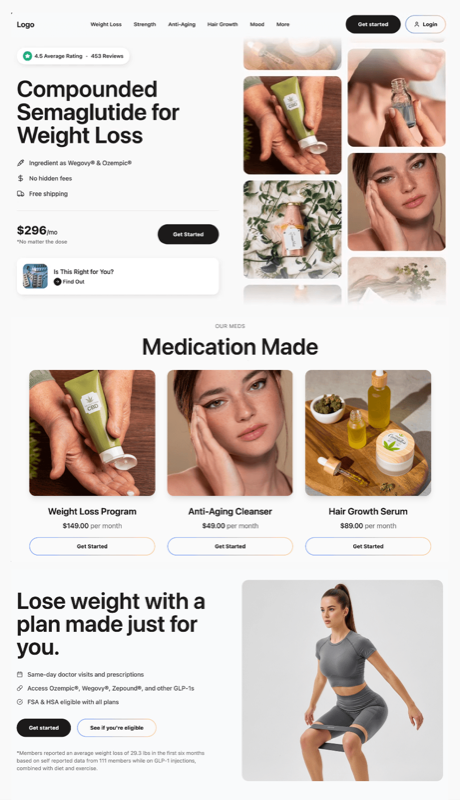 E-commerce Website &mdash; Landing Page website build-prompt