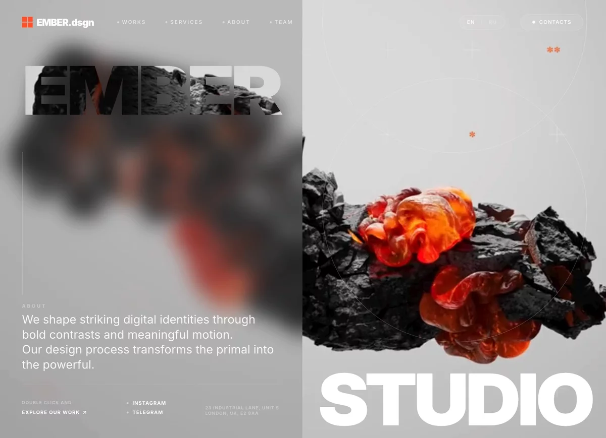 EMBER.dsgn &mdash; Hero Section website build-prompt