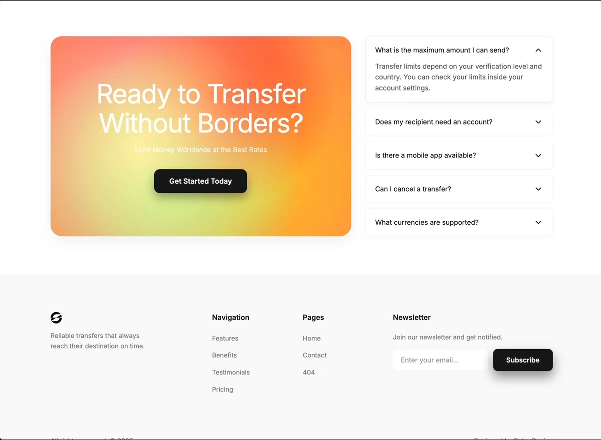 FAQ CTA &mdash; CTA Section website build-prompt