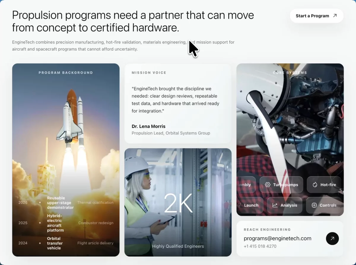 Capabilities Overview &mdash; Features Section website build-prompt