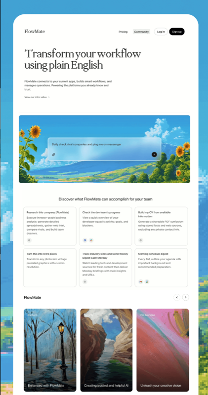FlowMate &mdash; Landing Page website build-prompt