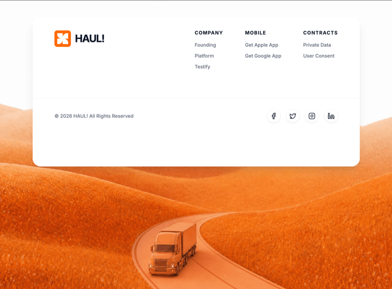 HAUL! &mdash; Footer Section website build-prompt