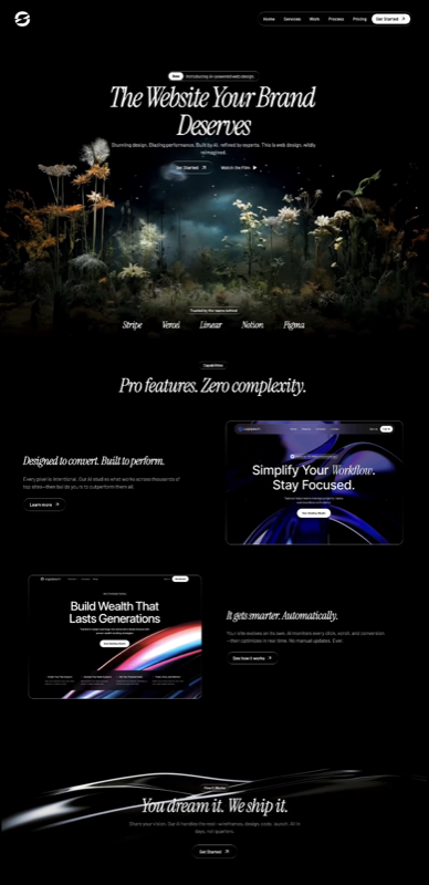 Liquid Glass Agency &mdash; Landing Page website build-prompt