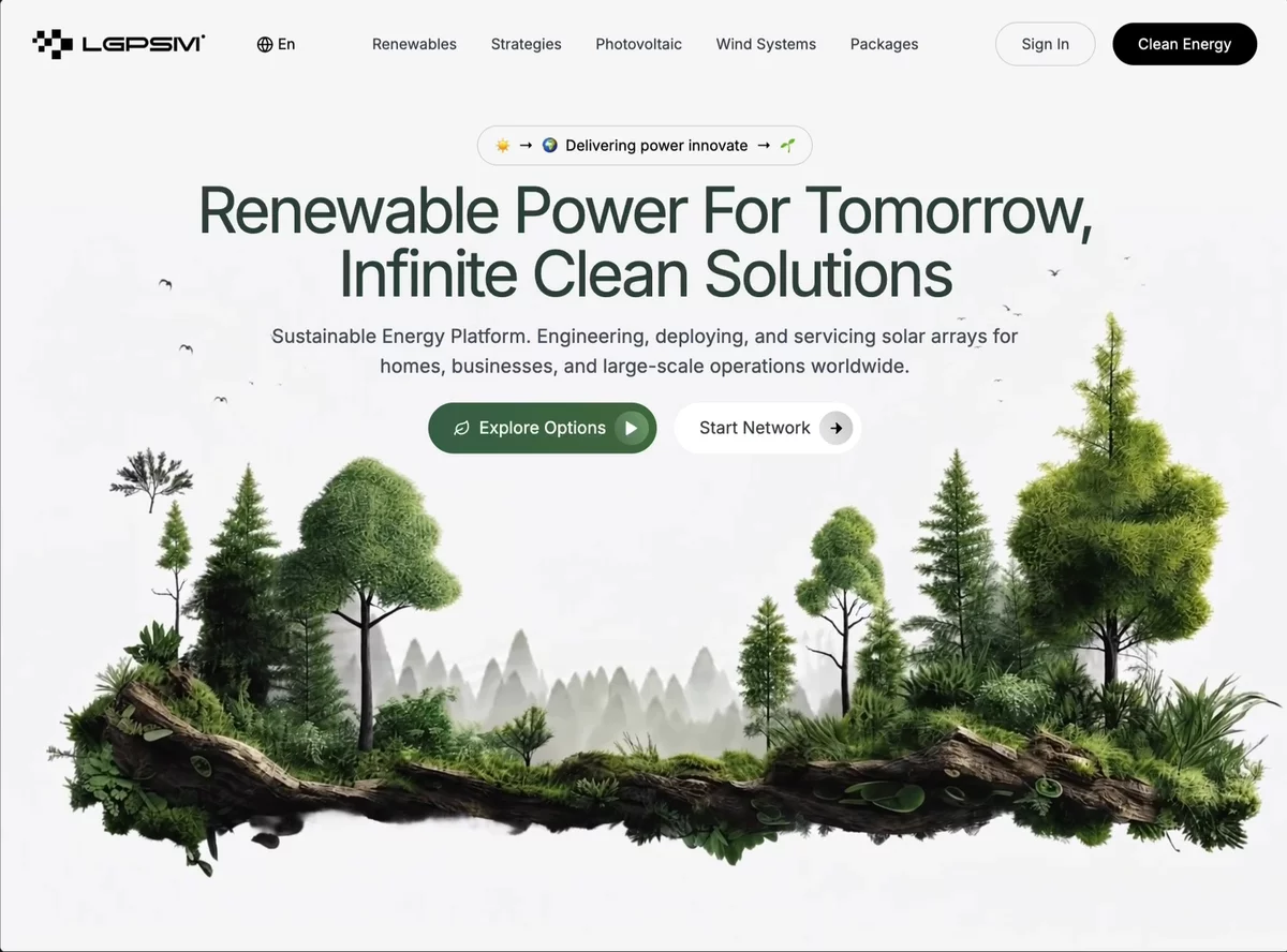 Naturecore SaaS &mdash; Hero Section website build-prompt