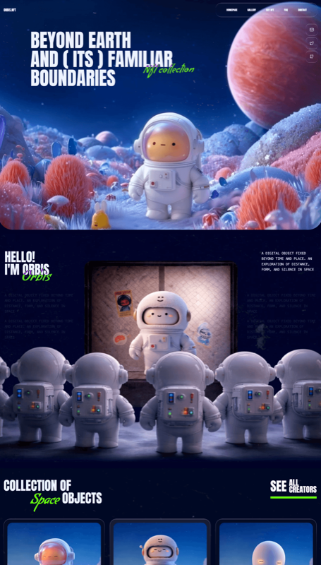 Orbis NFT &mdash; Landing Page website build-prompt