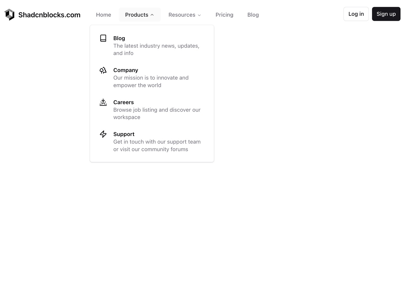 Navbar with Dropdowns &mdash; Navigation website build-prompt