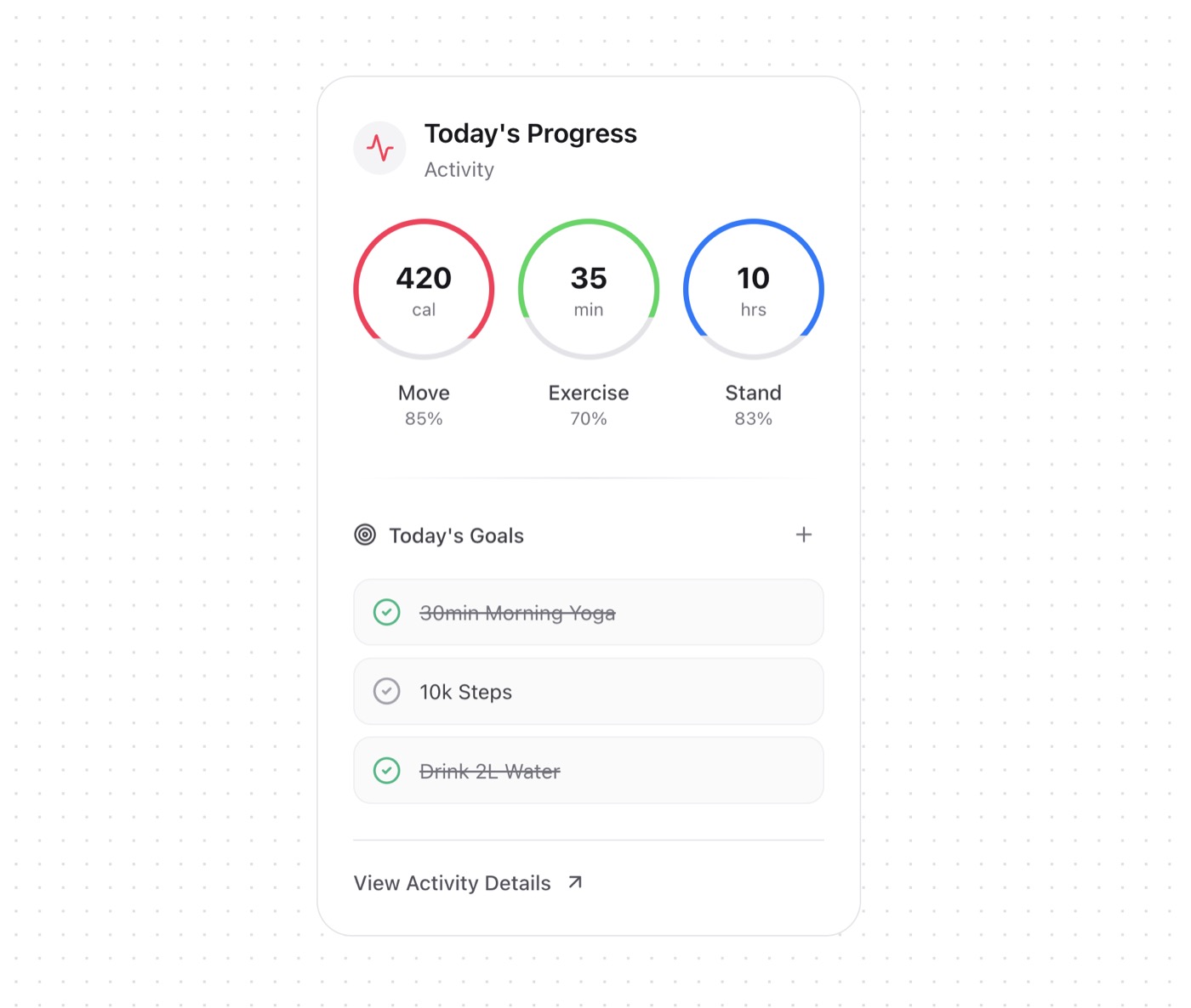Activity Card &mdash; Card website build-prompt