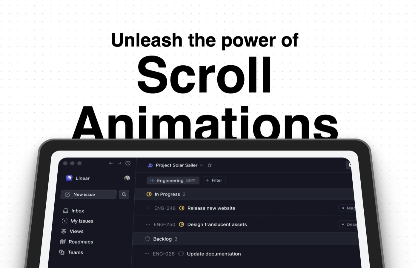 Container Scroll Animation &mdash; Scroll website build-prompt