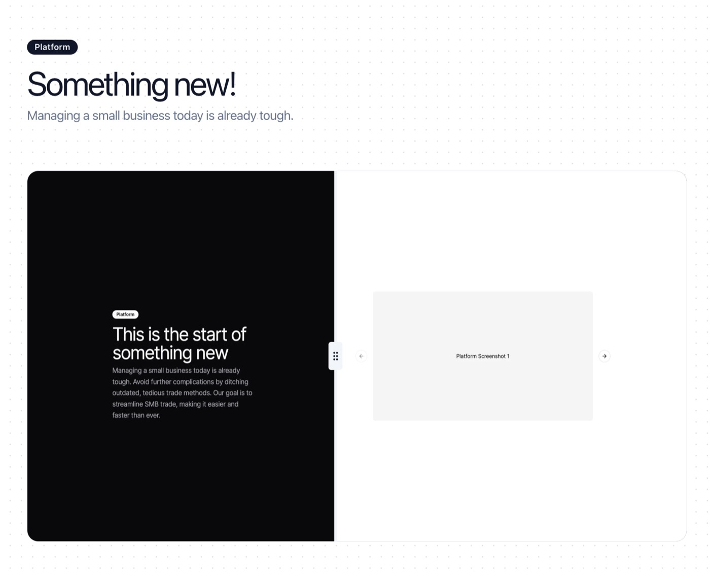 Feature with Image Comparison &mdash; Component website build-prompt