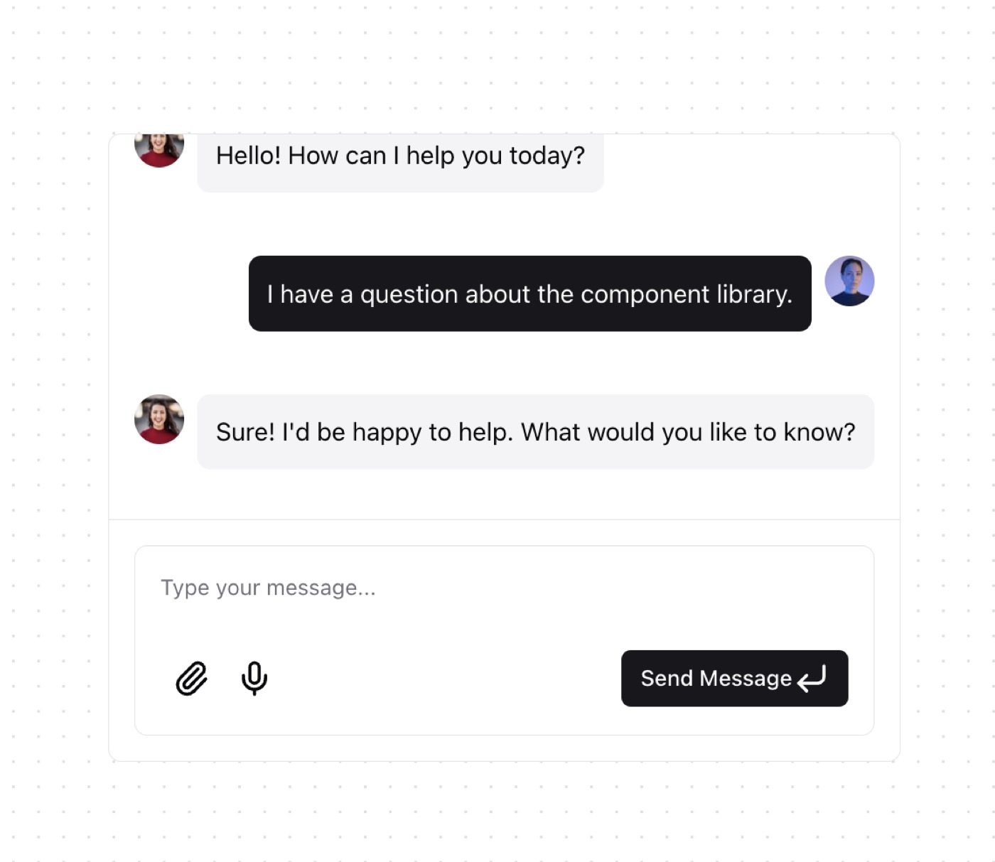 Chat Message List &mdash; Component website build-prompt
