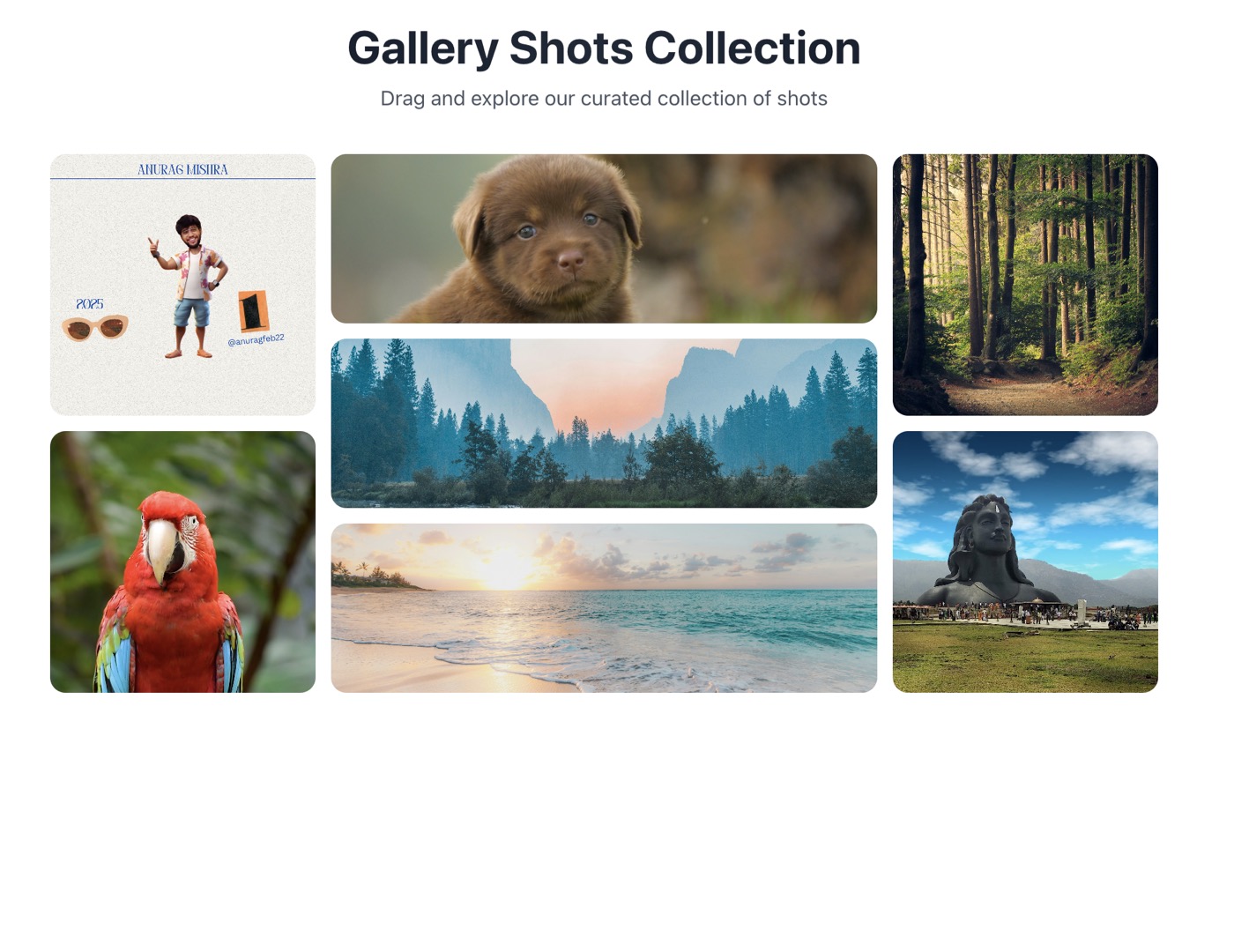 Interactive Bento Gallery &mdash; Showcase website build-prompt