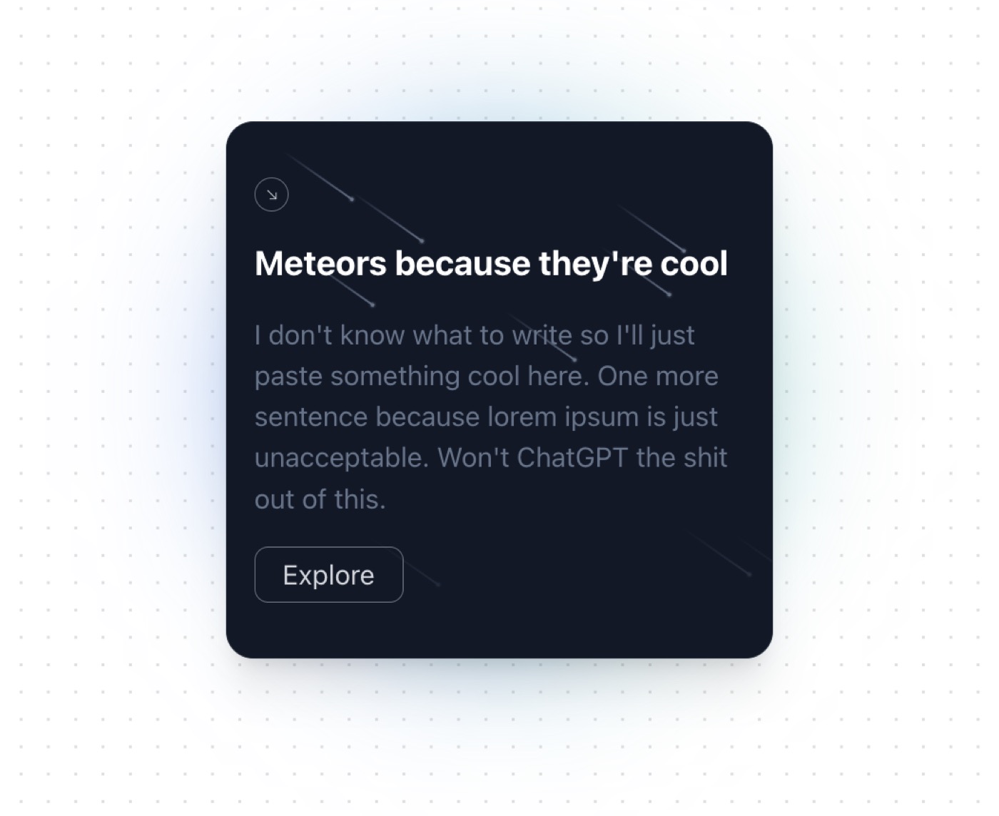 Meteors &mdash; Component website build-prompt