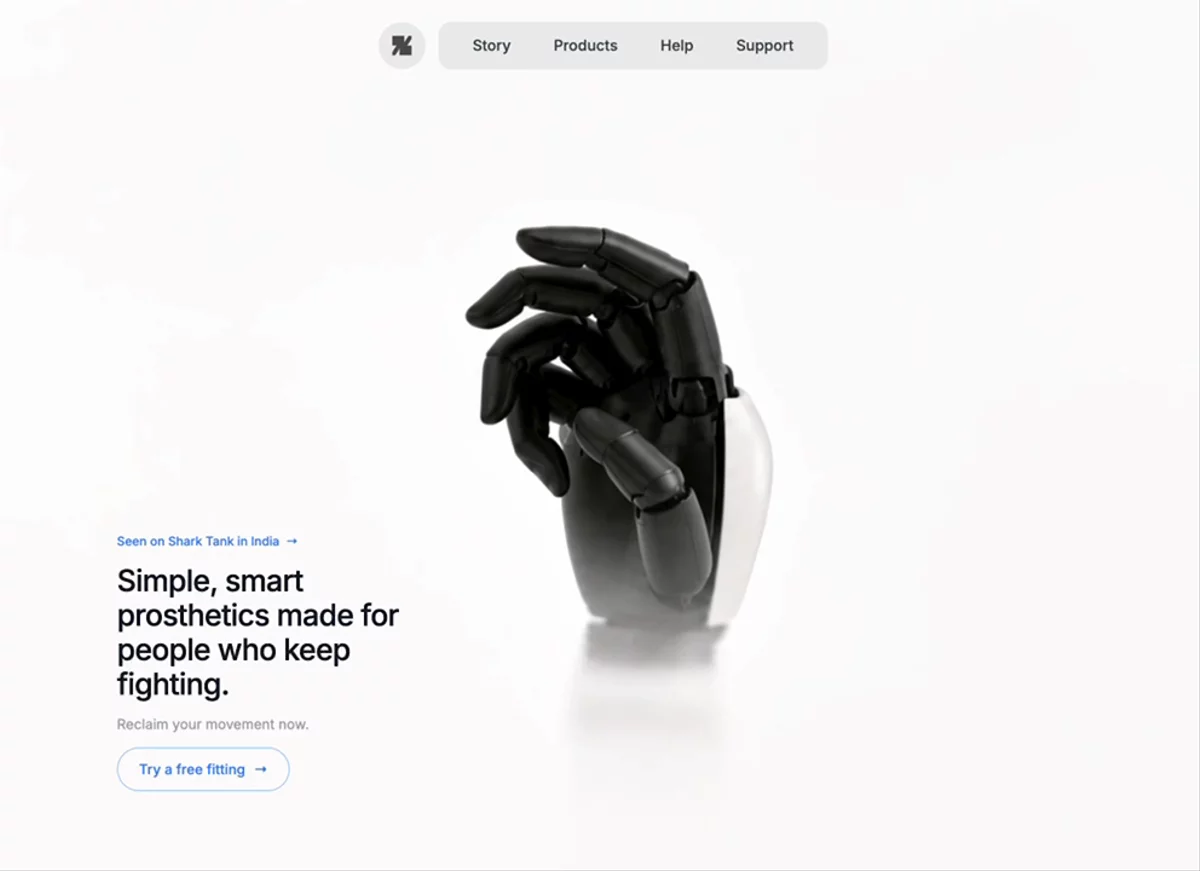 Prosthetics Hero &mdash; Hero Section website build-prompt