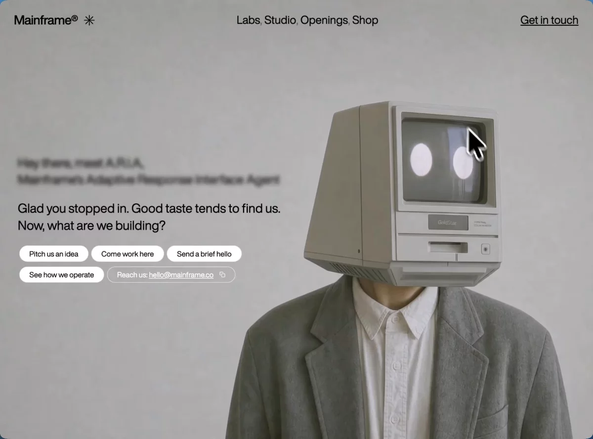 Retro-Futurist &mdash; Hero Section website build-prompt