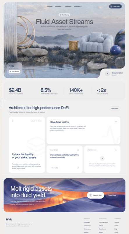 RIVR DeFi &mdash; Landing Page website build-prompt