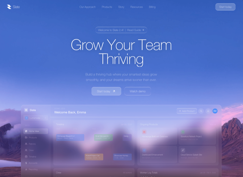 Slate &mdash; SaaS website build-prompt