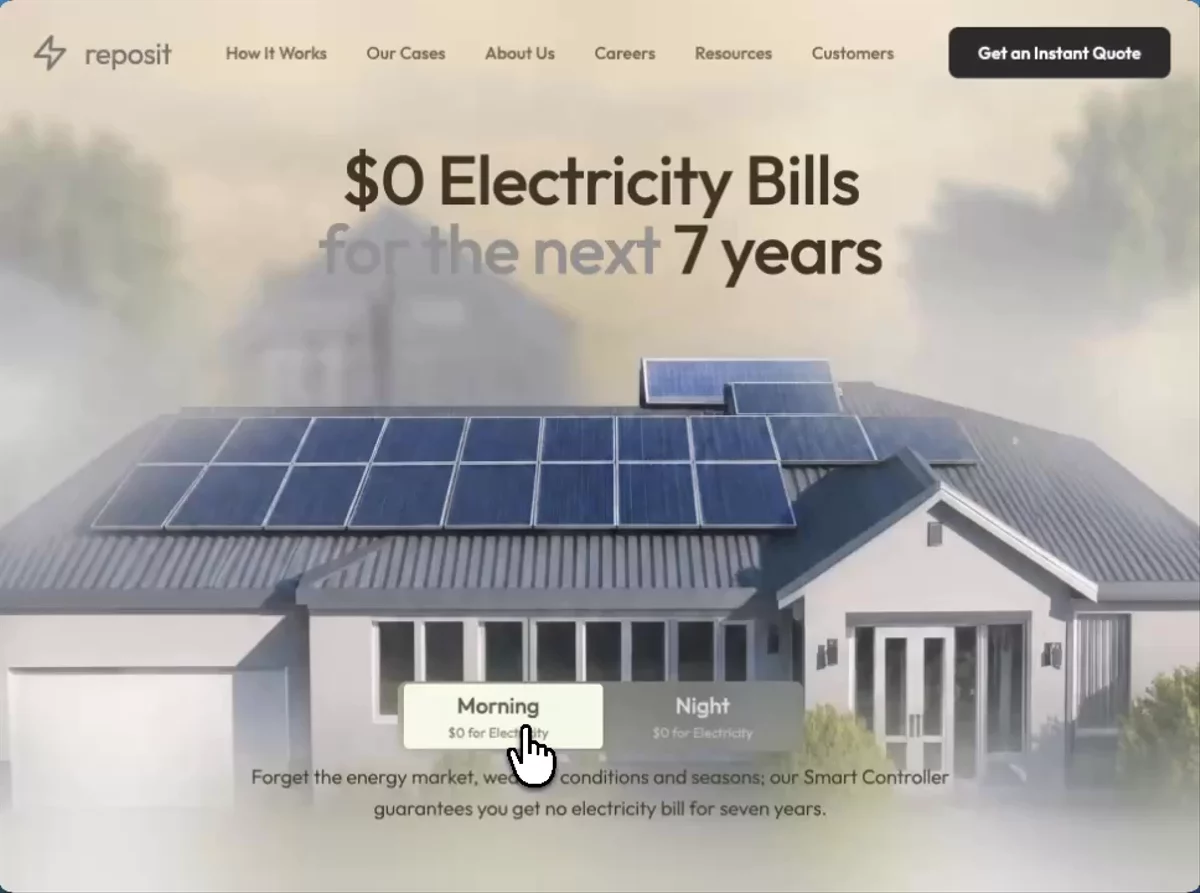 Solar Energy Hero &mdash; Hero Section website build-prompt