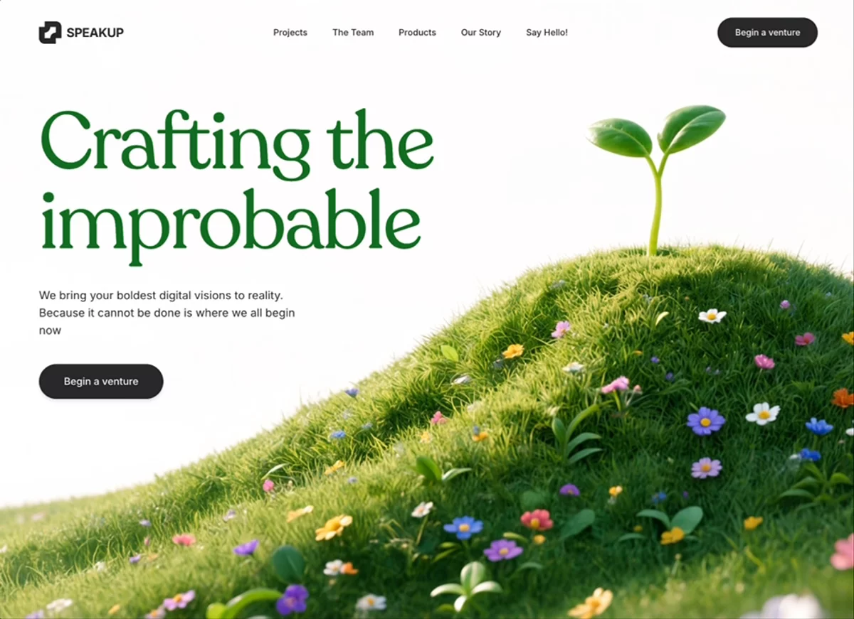 SpeakUp Venture Hero &mdash; Hero Section website build-prompt
