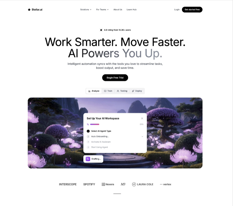 Stellar AI &mdash; Hero Section website build-prompt
