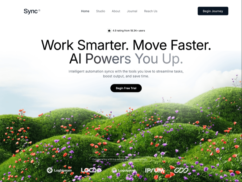Sync AI &mdash; Hero Section website build-prompt