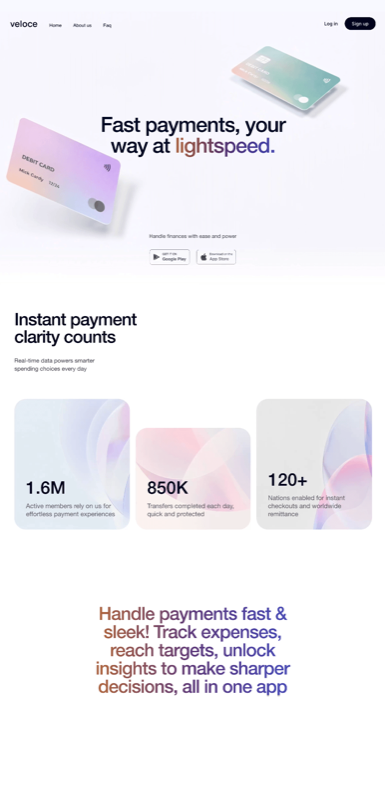 Veloce Finance &mdash; Landing Page website build-prompt