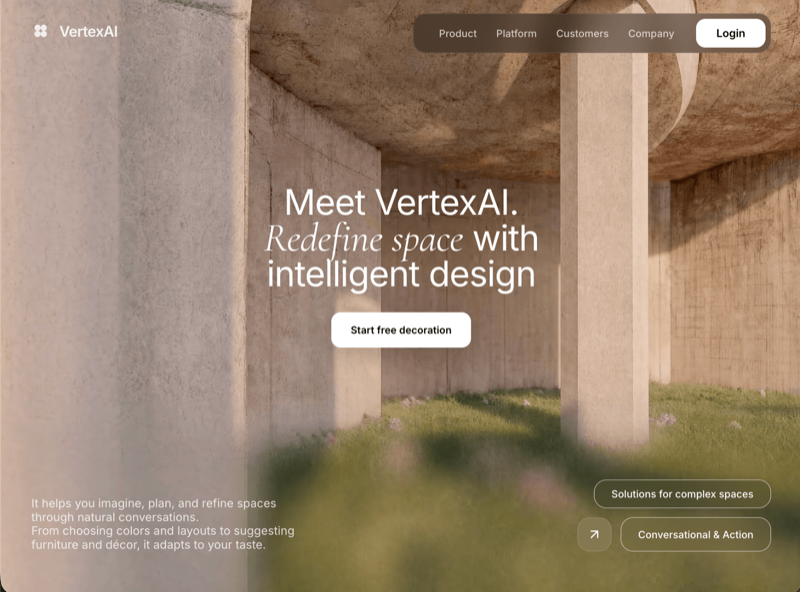 VertexAI Hero &mdash; Hero Section website build-prompt