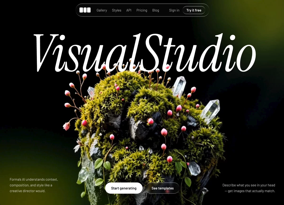 Visual Hero &mdash; Hero Section website build-prompt