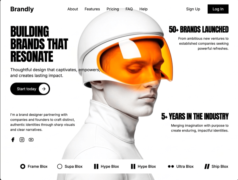 xPortfolio Hero &mdash; Hero Section website build-prompt